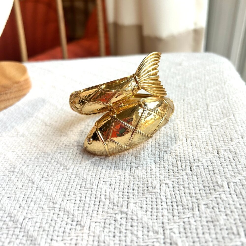 Capucine de Wulf Poisson gold hinged cuff size S/M - Picture 3 of 5